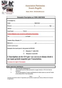 demande d'inscription